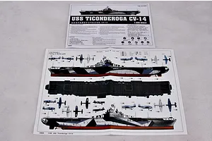 Trumpeter 1/350 USS Ticonderoga CV-14 Aircraft Carrier Plastic Model Kit image 25372