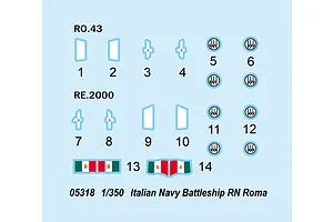 Trumpeter 1/350 Italian RN Roma Navy Battleship Plastic Model Kit image 25640