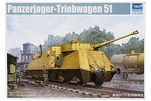 Trumpeter 1/35 German Panzerjager Triebwagen 51 Armoured Train Scaled Plastic Model Kit image 25715