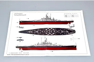 Trumpeter 1/350 USS Massachusetts BB-59 Battleship Plastic Model Kit image 25820