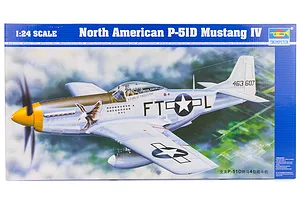 Trumpeter 1/24 North American P-51D Mustang IV Fighter Scaled Plastic Model Kit image 25946