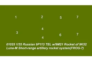 Trumpeter 1/35 Russian 9P113 TEL w/ 9M21 of 9K52 Luna-M Short Range Artillery Truck Scaled Plastic Model Kit image 26033
