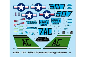 Trumpeter 1/48 A-3D-2 Skywarrior Strategic Bomber Scaled Plastic Model Kit image 26058