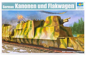 Trumpeter 1/35 German Kanonen Und Flakwagen Armoured Train Scaled Plastic Model Kit image 26322