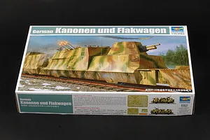 Trumpeter 1/35 German Kanonen Und Flakwagen Armoured Train Scaled Plastic Model Kit image 26324