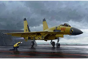 Trumpeter 1/72 Chinese J-15 Fighter Jet w/ Flight Deck Scaled Plastic Model Kit image 26395