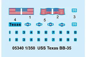 Trumpeter 1/350 USS Texas BB-35 Battleship Plastic Model Kit image 26509