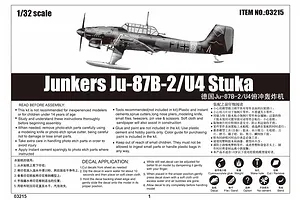 Trumpeter 1/32 Junkers Ju-87B-2/U4 Stuka Bomber Scaled Plastic Model Kit image 26570