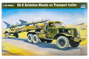 Trumpeter 1/35 SA-2 Guideline Missile w/ Transport Trailer & Truck Scaled Plastic Model Kit image 27055