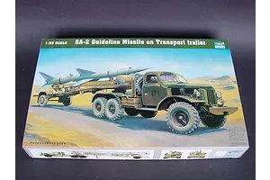 Trumpeter 1/35 SA-2 Guideline Missile w/ Transport Trailer & Truck Scaled Plastic Model Kit image 27057