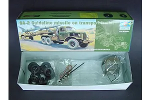 Trumpeter 1/35 SA-2 Guideline Missile w/ Transport Trailer & Truck Scaled Plastic Model Kit image 27069