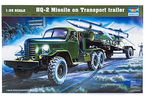 Trumpeter 1/35 HQ-2 Missile w/ Transport Trailer & Truck Scaled Plastic Model Kit image 27071
