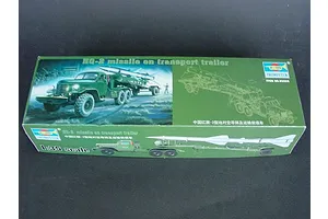 Trumpeter 1/35 HQ-2 Missile w/ Transport Trailer & Truck Scaled Plastic Model Kit image 27073