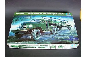 Trumpeter 1/35 HQ-2 Missile w/ Transport Trailer & Truck Scaled Plastic Model Kit image 27076