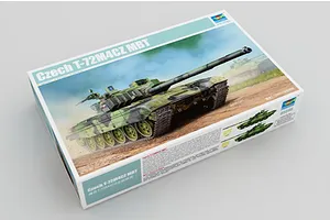 Trumpeter 1/35 scale Czech T-72M4CZ Main Battle Tank plastic model kit box, featuring box art of the tank in a field.