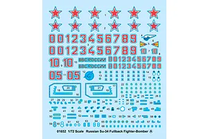 Trumpeter 1/72 Russian Su-34 Fullback Bomber/Fighter Jet Scaled Plastic Model Kit image 27185