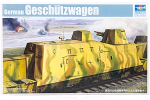 Trumpeter 1/35 German Geschutzwagen Armoured Train Scaled Plastic Model Kit image 27370