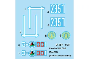 Trumpeter 1/35 Russian 1984 (1972 Modification) T-62 BDD Tank Scaled Plastic Model Kit image 27434