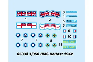 Trumpeter 1/350 HMS Belfast 1942 Light Cruiser Plastic Model Kit image 27455