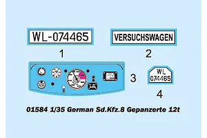 Trumpeter 1/35 German Sd.Kfz.8 DB10 Armoured 12 Ton Artillery Half-track Scaled Plastic Model Kit image 27512