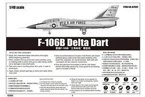 Trumpeter 1/48 F-106B Delta Dart Jet Scaled Plastic Model Kit image 27575