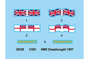 Trumpeter 1/350 HMS Dreadnought 1907 Battleship Plastic Model Kit image 27619