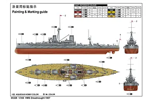 Trumpeter 1/350 HMS Dreadnought 1907 Battleship Plastic Model Kit image 27620