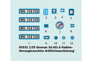 Trumpeter 1/35 German Sd.Kfz.6 Ausfuhrung Artillery Half-track Scaled Plastic Model Kit image 27647