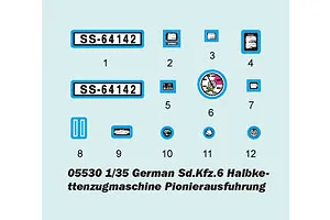 Trumpeter 1/35 German Sd.Kfz.6 Ausfuhrung Pioneer Half-track Scaled Plastic Model Kit image 27727