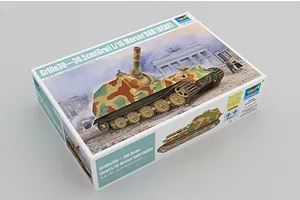 Trumpeter 1/35 scale Grille 30-30.5cm (Grw) L/16 Morser BEAR model kit box showing artwork of the self-propelled mortar in front of the Brandenburg Gate.