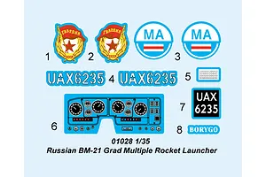 Trumpeter 1/35 Russian BM-21 Grad Multiple Rocket Launcher Truck Scaled Plastic Model Kit image 28155
