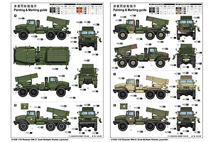 Trumpeter 1/35 Russian BM-21 Grad Multiple Rocket Launcher Truck Scaled Plastic Model Kit image 28156