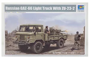 Trumpeter 1/35 Russian GAZ-66 Light Truck w/ ZU-23-2 Gun Scaled Plastic Model Kit image 28157