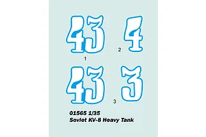 Trumpeter 1/35 Soviet KV-8 Heavy Tank Scaled Plastic Model Kit image 28234