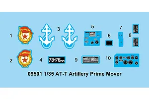 Trumpeter 1/35 Russian AT-T Artillery Prime Mover Tractor Scaled Plastic Model Kit image 28258