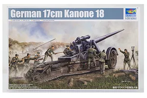 Trumpeter 1/35 German 17cm Kanone 18 Heavy Howitzer Scaled Plastic Model Kit image 28329