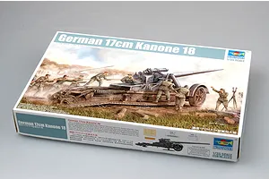 Trumpeter 1/35 German 17cm Kanone 18 Heavy Howitzer Scaled Plastic Model Kit image 28331