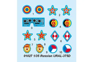 Trumpeter 1/35 Russian 4.5 Ton 6x6 URAL-375D Truck Scaled Plastic Model Kit image 28539