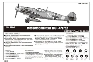 Trumpeter 1/32 Messerschmitt Bf 109F-4/Trop Fighter Scaled Plastic Model Kit image 28905