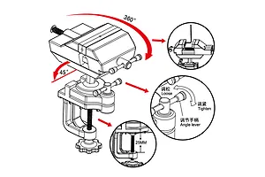 Trumpeter Master Tools Hobby Flexible Mini Bench Vice image 28991