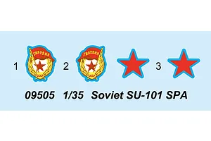 Trumpeter 1/35 Soviet SU-101 SPA Self-Propelled Gun Scaled Plastic Model Kit image 29063