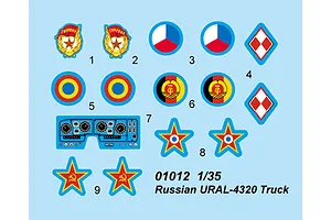 Trumpeter 1/35 Russian 6x6 URAL-4320 Truck Scaled Plastic Model Kit image 29208