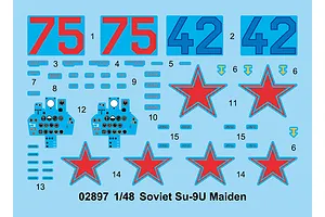Trumpeter 1/48 Soviet Su-9U Maiden Jet Scaled Plastic Model Kit image 29271