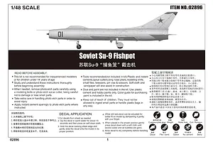 Trumpeter 1/48 Soviet Su-9 Fishpot Jet Scaled Plastic Model Kit image 29365