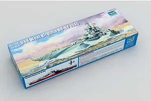 Trumpeter 1/700 USS West Virginia BB-48 1945 Battleship Plastic Model Kit image 29452
