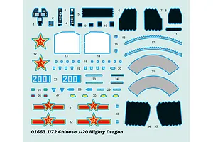 Trumpeter 1/72 Chinese J-20 Mighty Dragon Fighter Jet Scaled Plastic Model Kit image 29505