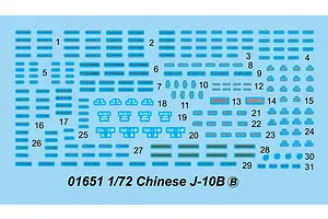 Trumpeter 1/72 Chinese J-10B Jet Scaled Plastic Model Kit image 29526