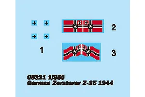Trumpeter 1/350 German Zerstorer Z-25 1944 Destroyer Plastic Mod Kit image 29599