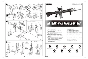 Trumpeter 1/3 M16A4, AR15, M16, M4 Scaled Plastic Model Kit image 29613