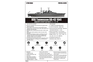 Trumpeter 1/700 USS Tennessee BB-43 1941 Battleship Plastic Model Kit image 29665